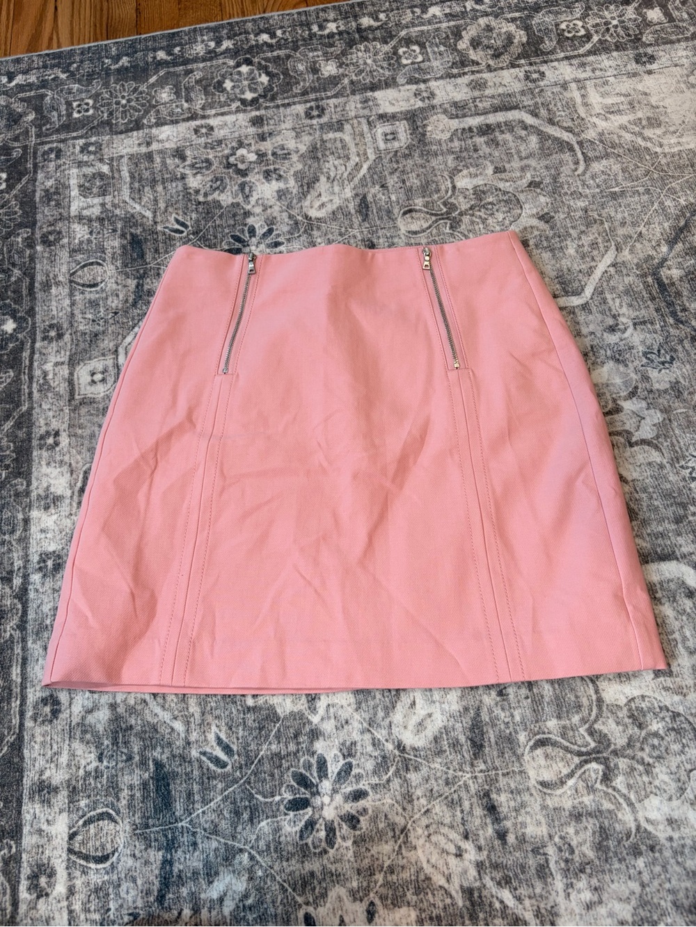 LOFT Rose Pink Mini Skirt with Front Zip Details